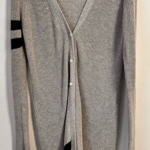 Banana Republic grey and black stripe knee length cardigan